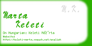 marta keleti business card